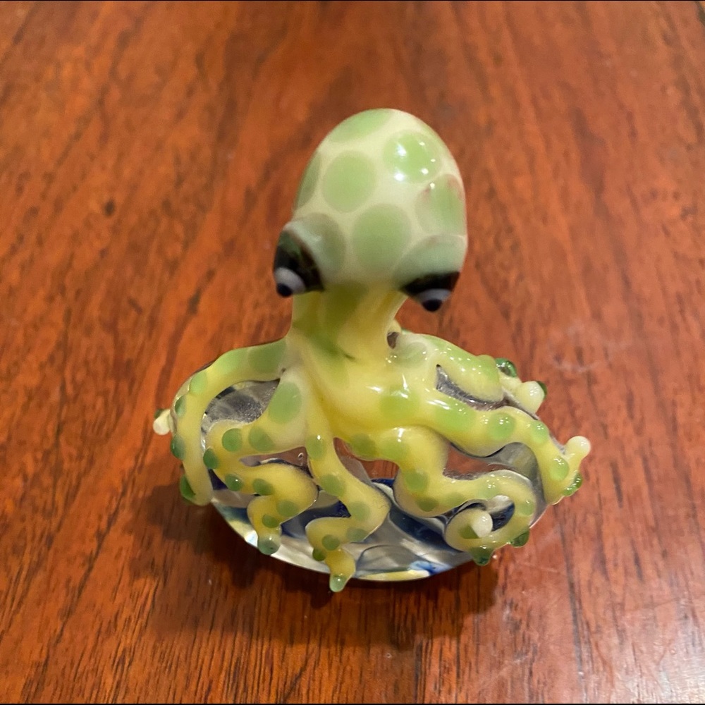 Mazet Studio Art Glass Octopus Paperweight